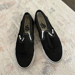 Vans Black and White Slip-On Sneakers